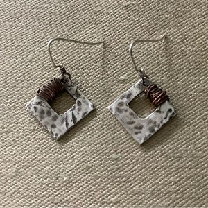 Sterling Silver and Copper Wrap Earrings